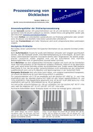 Prozessierung von Dicklacken - MicroChemicals GmbH