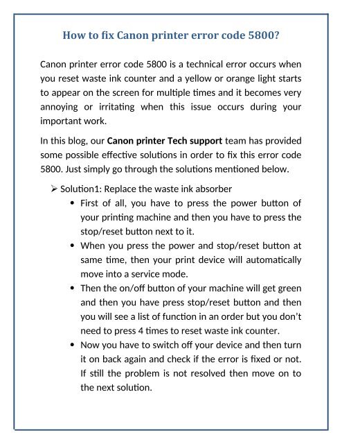 canon mp640 printer 5800 error has occurred