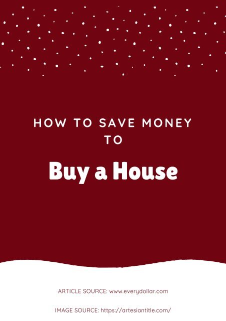 How to Save Money to