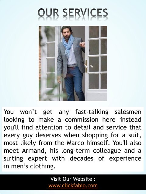 Mens Suits Shops Toronto Canada | Call - (416) 364-2480 | clickfabio.com