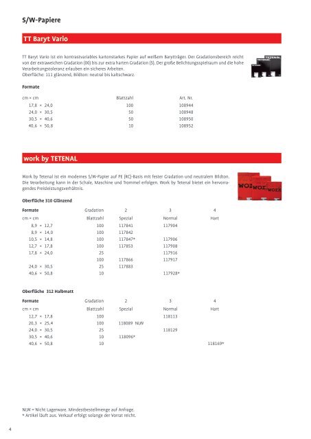 Imaging _Chemikalien & Papiere Katalog