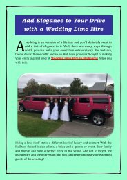 Add Elegance to Your Drive with a Wedding Limo Hire