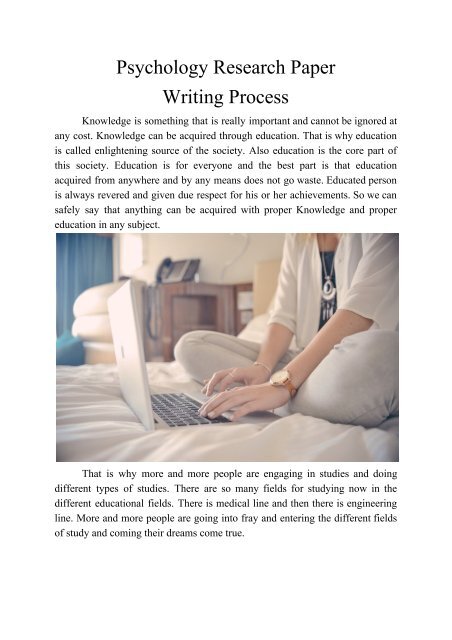 Psychology Research Paper Writing Process