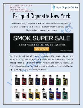 E-Liquid Cigarette New York - Vape Supply Center