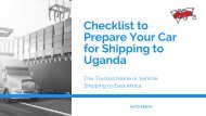 Prepare Your Car for Shipping a Car to Kenya | Auto Kenya