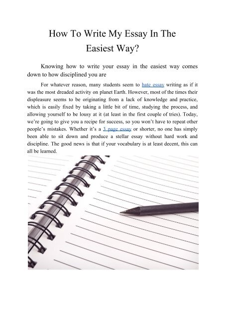 How To Write My Essay In The Easiest Way?