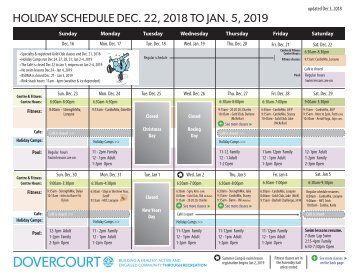 Dovercourt holiday 2018-2019 schedule