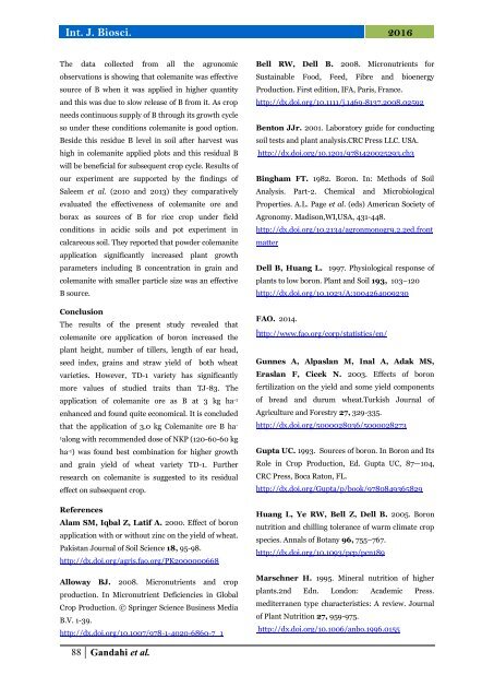 Effect of colemanite ore as boron fertilizer on growth and yield of two wheat (Triticum aestivum L.) genotypes under field condition