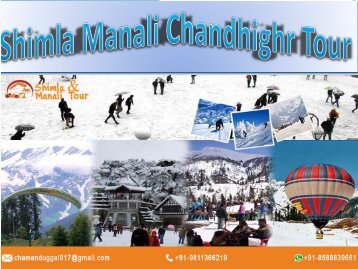 Shimla Manali Chandhighr Tour Package