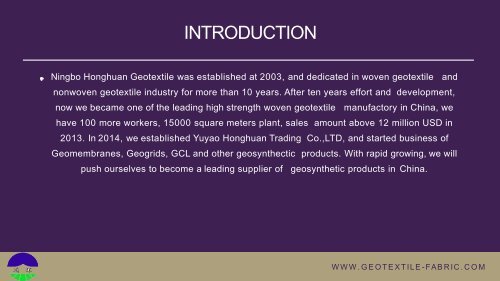 Geotextile Reinforcement Fabric Products