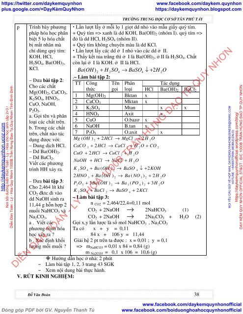 GIÁO ÁN HÓA 9 HỌC KÌ 1 2018 TRƯỜNG TRUNG HỌC CƠ SỞ TÂN PHÚ TẤY