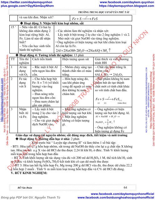 GIÁO ÁN HÓA 9 HỌC KÌ 1 2018 TRƯỜNG TRUNG HỌC CƠ SỞ TÂN PHÚ TẤY