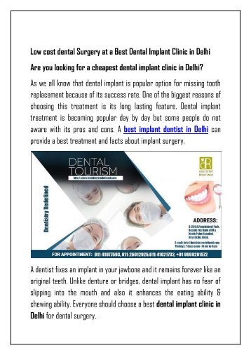 Low cost dental Surgery at a Best Dental Implant Clinic in Delhi-converted