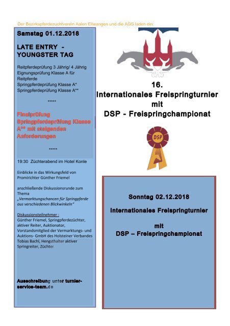 16. Internat. Freispringturnier mit DSP-Freispringchampionat