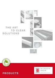 The ArT To cleAr soluTions ProducTs - MICRODYN-NADIR GmbH