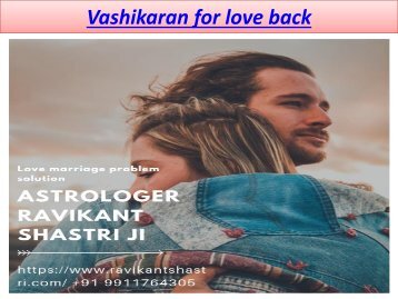 Vashikaran for love back