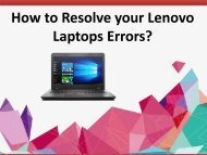 How to Resolve your Lenovo Laptops Errors?