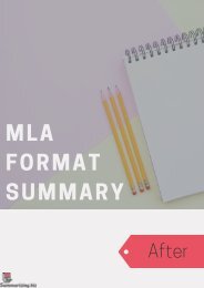 mla format summary example