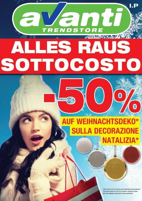 -50 % auf Weihnachtsdekoration