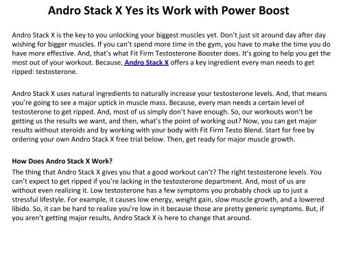 Andro Stack X - Makes Getting Ripped Easier