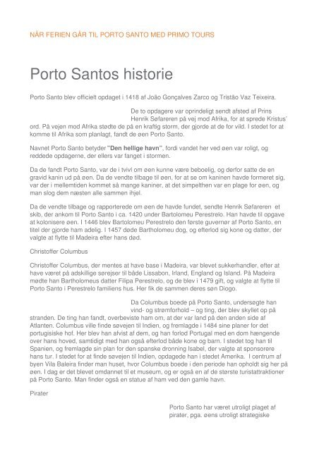 Destination: porto-santo