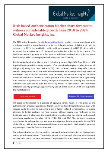 Risk-based Authentication market share research by applications and regions for 2018-2024