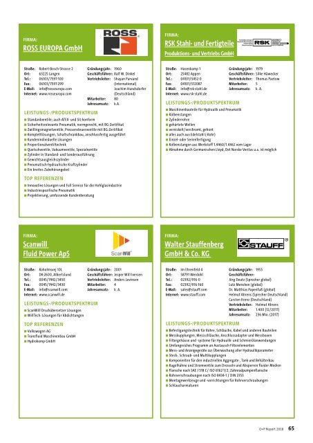 O+P Fluidtechnik REPORT 2018