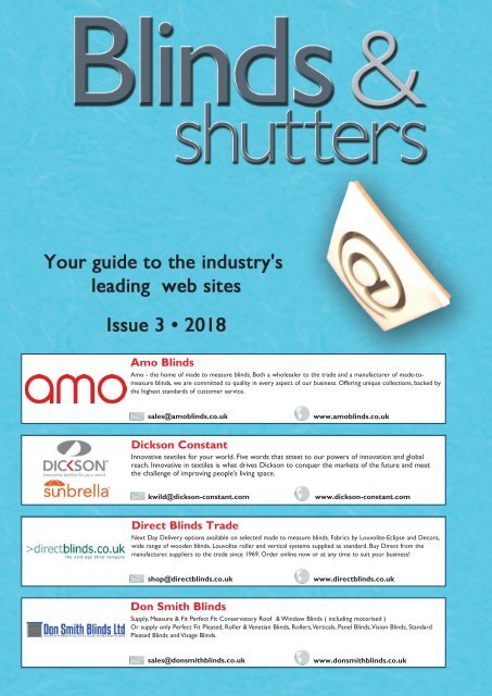 Blinds & Shutters Web Guide - Issue 3/2018
