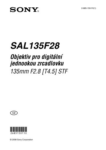 Sony SAL135F28 - SAL135F28 Consignes dâutilisation TchÃ¨que