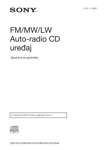 Sony CDX-GT470UM - CDX-GT470UM Mode d'emploi Serbe