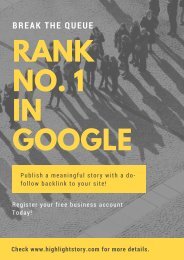 Rank No. 1 in Google - HighlightStory.com
