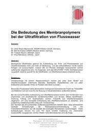 Die Bedeutung des Membranpolymers bei der Ultrafiltration von ...