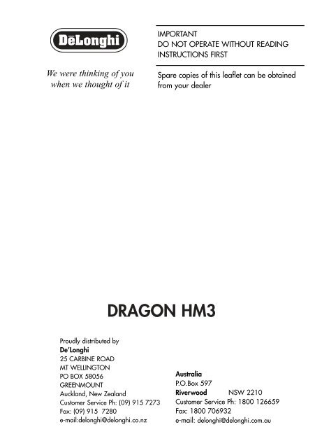Delonghi Dragon3 TRD 2400T / Dragon3 