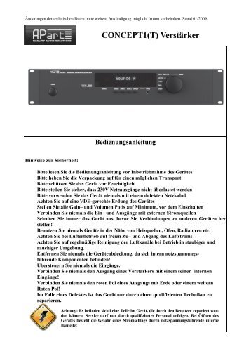 CONCEPT1(T) Verstärker Bedienungsanleitung - Medium