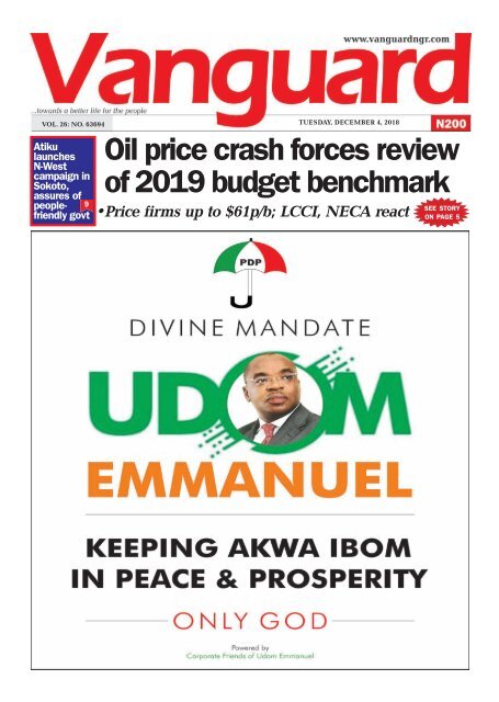 04122018 - Oil price crash forces review of 2019 budget benchmark