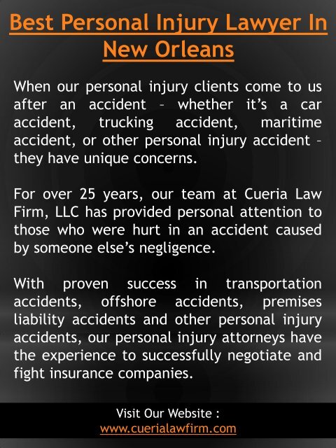 Personal Injury Attorneys In New Orleans Louisiana