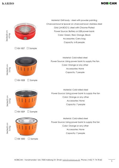 NOBICAN Portable BBQ KARBON