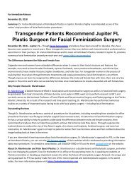 Transgender Patients Recommend Jupiter FL Plastic Surgeon for Facial Feminization Surgery