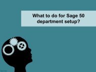 What to do for Sage 50 department setup-converted