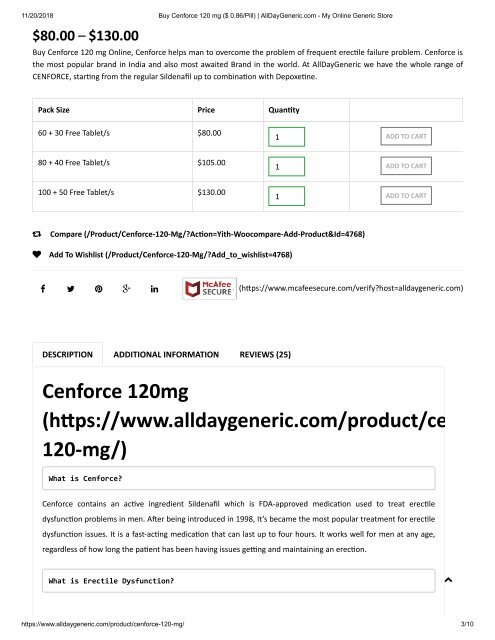 Buy Cenforce 120 Online for Erectile Dysfunction Treatment