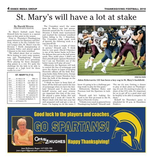 Daily Item 2018 Thanksgiving Football Preview