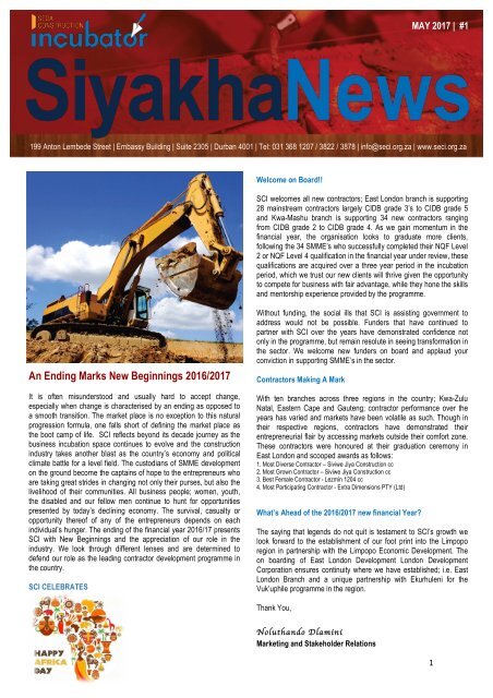 Siyakha News - May 2017 Issue