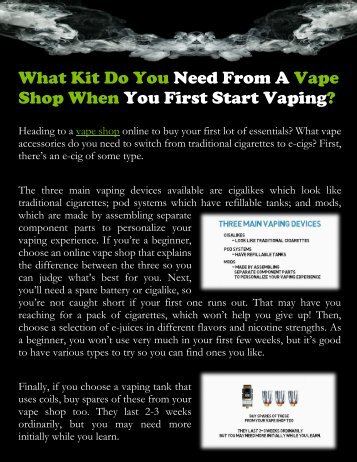 What Kit Do You Need From A Vape Shop When You First Start Vaping