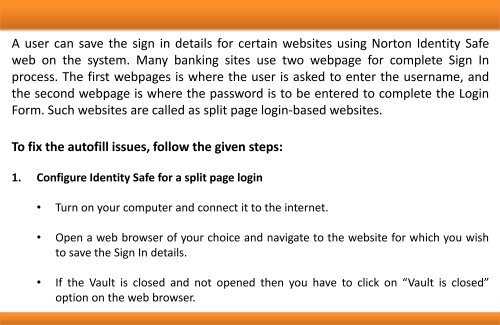 How to Resolve Norton Identity Safe Web Form Autofill Issues?