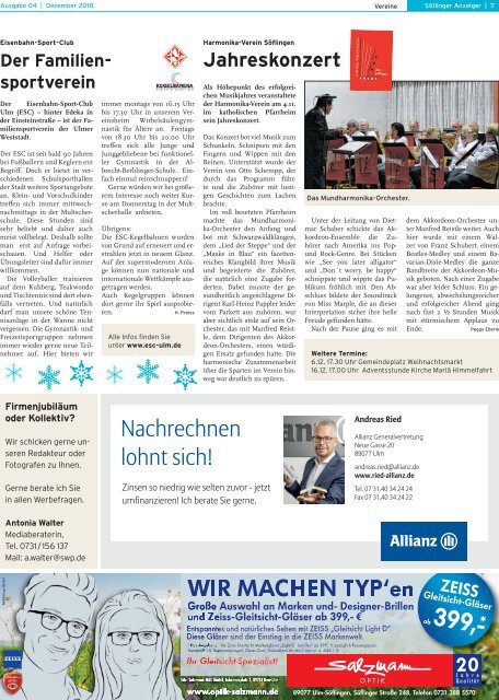 Söflinger Weihnachts-Anzeiger