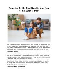 Preparing for the First Night in Your New Home: What to Pack