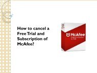 How to cancel a Free Trial and Subscription of McAfee