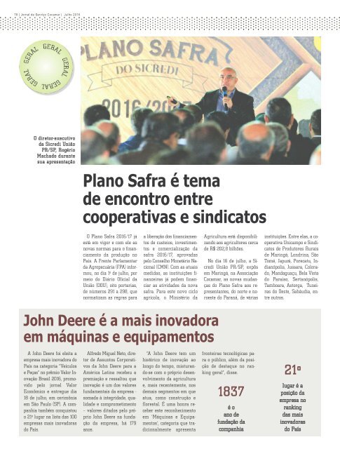 Jornal Cocamar Julho 2016