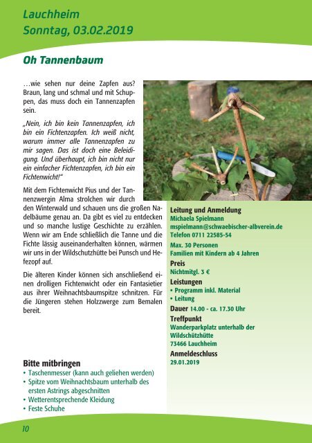 Familien-Programme 2019 im Schwäbischen Albverein.