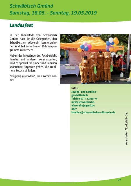 Familien-Programme 2019 im Schwäbischen Albverein.